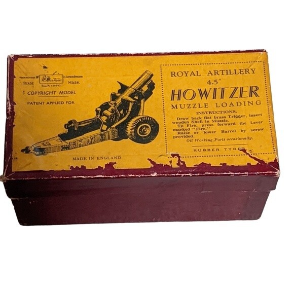 Royal Artillery Howitzer Muzzle loading Rubber tires 4.5" No. 1725 original box - Picture 10 of 10